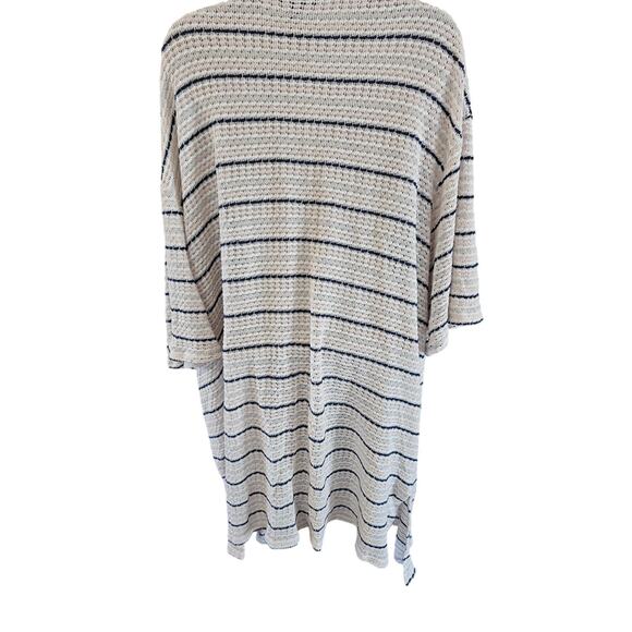 Lane bryant 26 / 28 open knit striped shawl open cardigan office teacher sweater - Picture 3 of 8